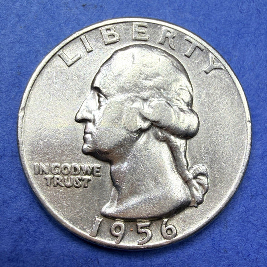1956 Washington Silver Quarter 90% Silver 25C Philadelphia Ungraded AU Raw Coin