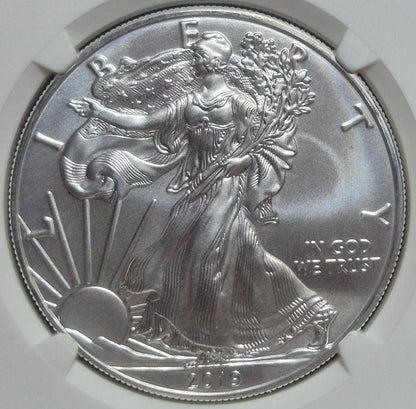 2019 $1 AMERICAN SILVER EAGLE NGC MS70 CLASSIC BROWN LABEL ITEM PICTURED PLATA