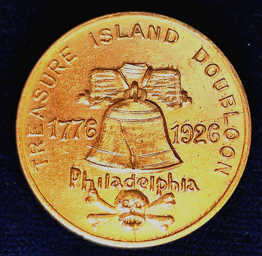 Vintage 1926 Philadelphia SESQUICENTENNIAL Treasure Island DOUBLOON Pin Button