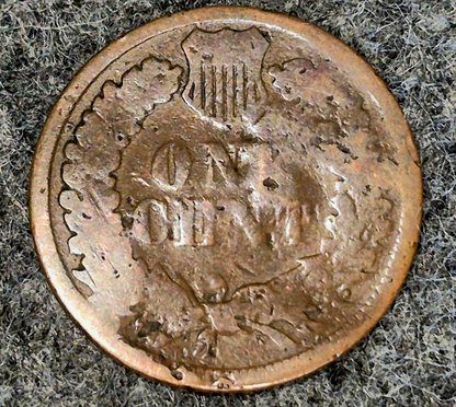 1885 Indian Head Cent Penny AG or Less Features, Hole Filler, Coin Pictured 1C