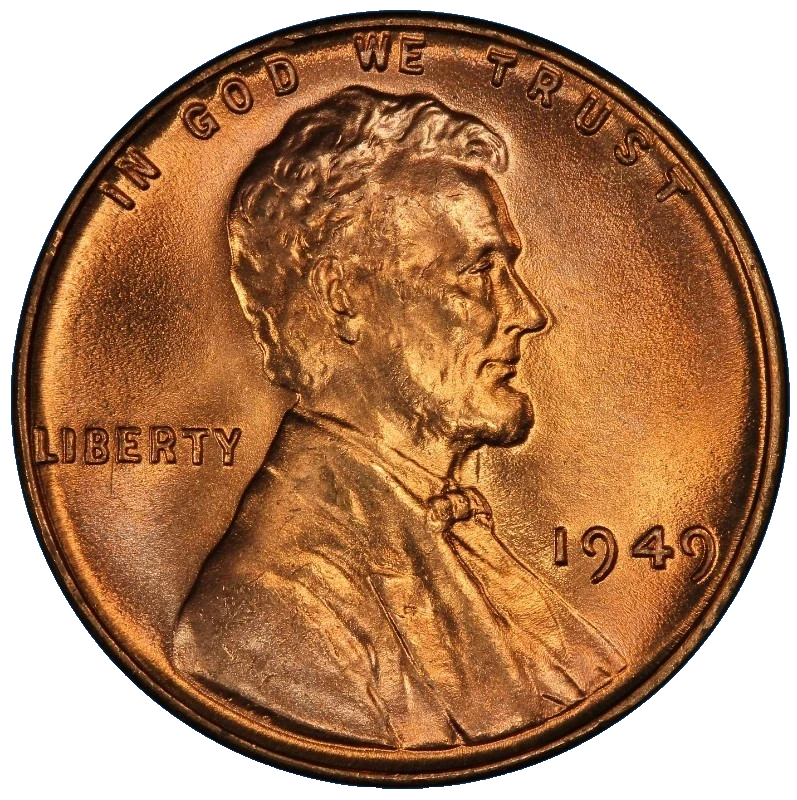 1949  Lincoln Wheat Cent Choice BU RED 1c BRILLIANT UNCIRCULATED From OBW Roll
