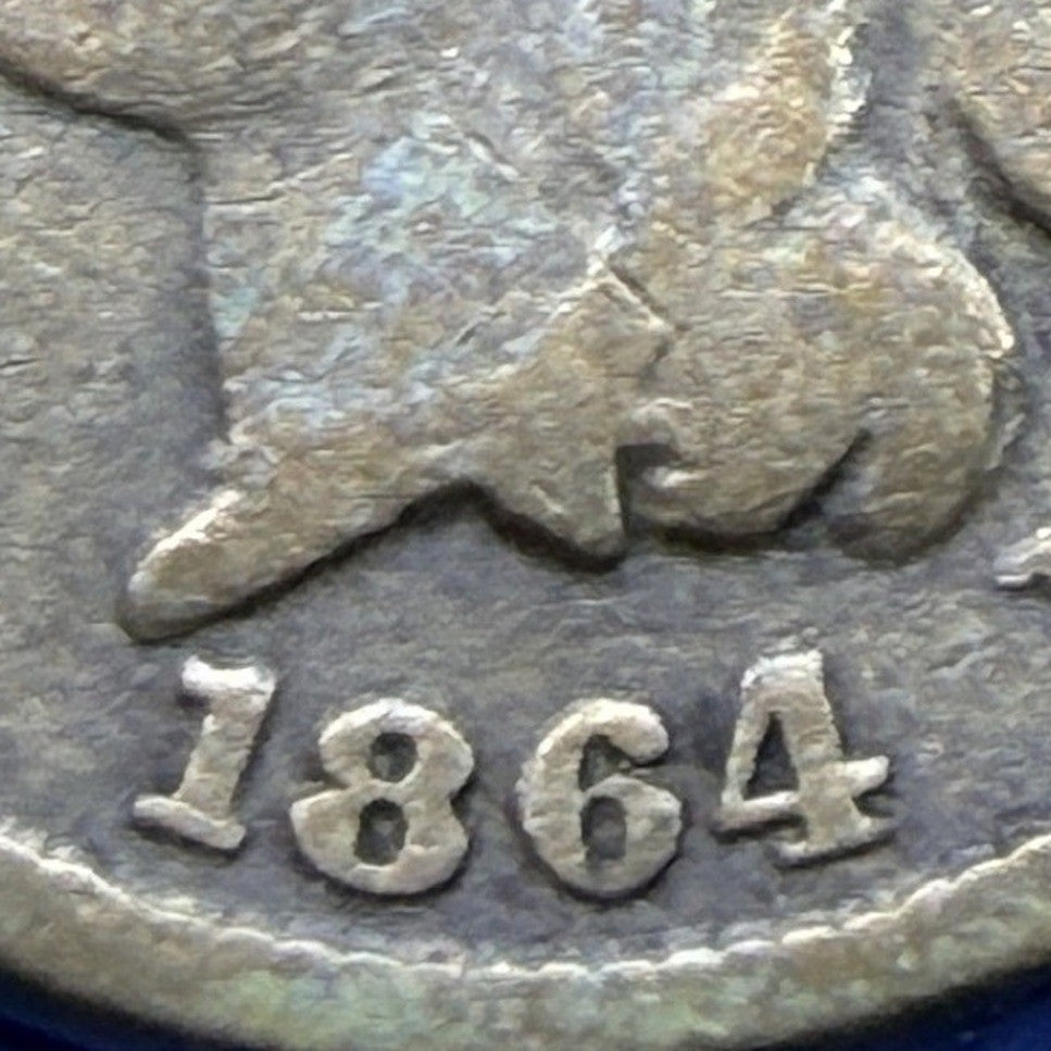 1864 Indian Head Cent 1C Copper-Nickel G Good Civil War Era Last Year CN Type