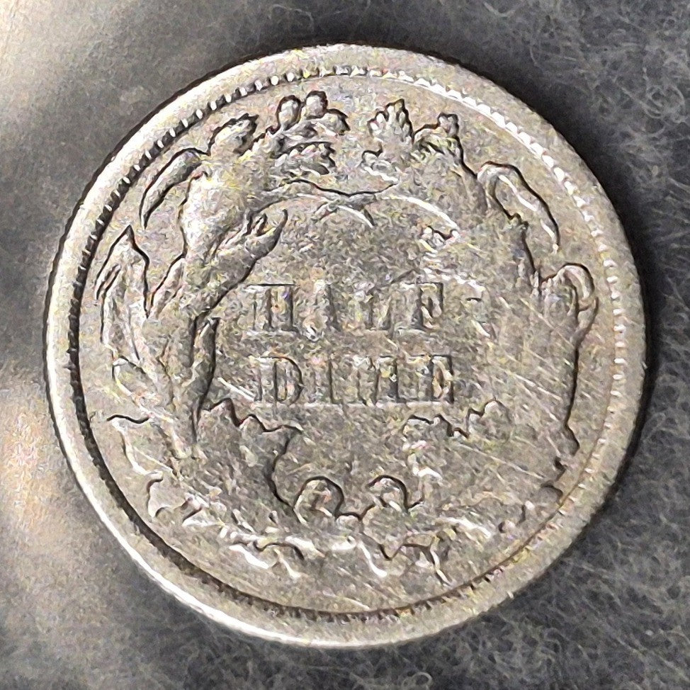 1871 Seated Liberty Half Dime H10C Good 90% Silver Philadelphia Late Type Coin