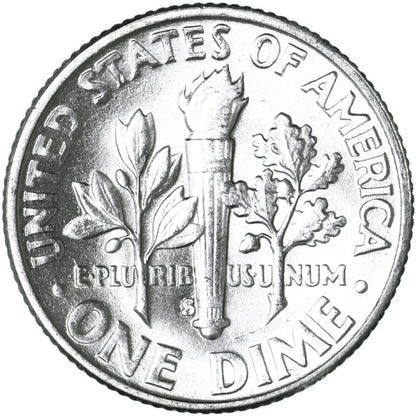 ✅ 1954 S Roosevelt Dime 90% Silver BU Uncirculated 10c US Coin