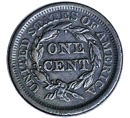 1851 Braided Hair Large Cent With Incredible AU-MS Features Variant N5 Rarity 3