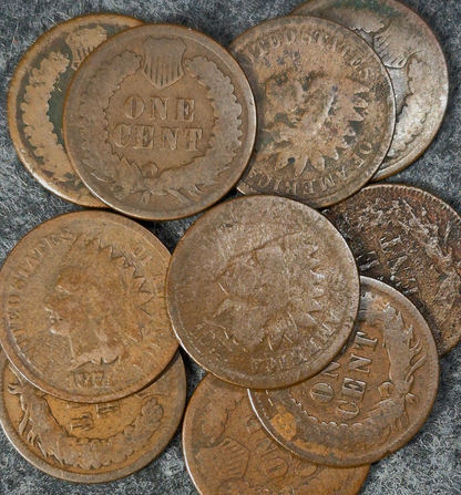 Lot of (1) 1874 Indian Head Cent AG (About Good) Average Circulated Condition