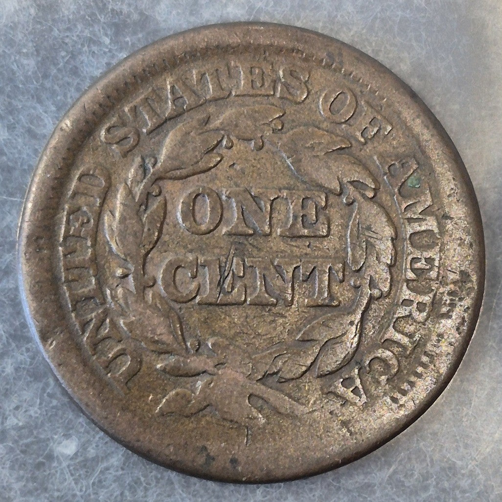 1846 Braided Hair Large Cent 1C Small Date N-6 VG Very Good Copper Coin