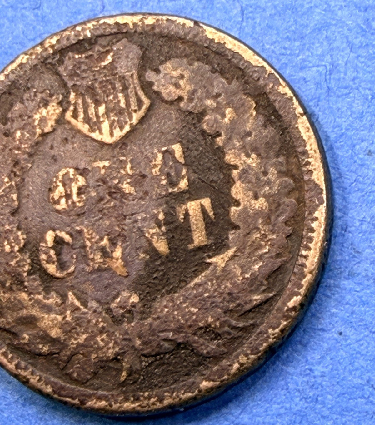 1863 Indian Head Cent Penny 1C Civil War Date Copper Nickel Dark Surfaces G