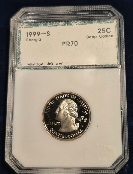 1999 S Georgia Quarter PCI Rating PR70 Deep Cameo 25C, See Description