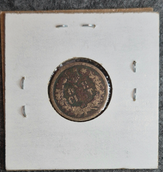 1861 Indian Head Cent Penny AG or Less Features, Hole Filler, Coin Pictured 1C
