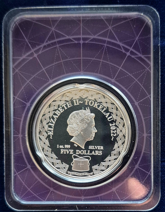 2022 Tokelau 1 oz .999 Silver $5 Zodiac Series: Libra BU (TEP)