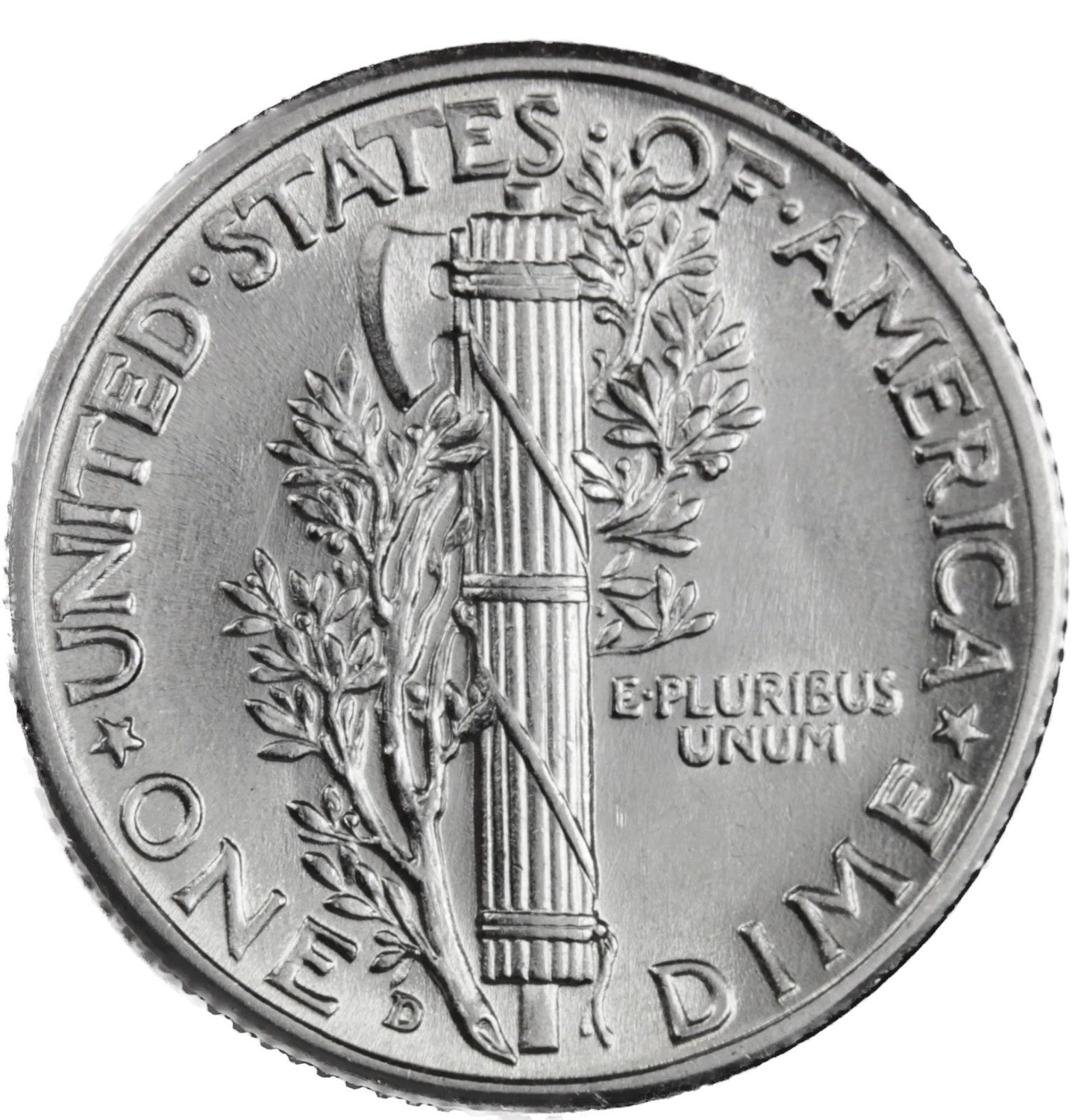 1942 D Mercury Dime BU Brilliant Uncirculated 90% Silver 10c FSB White Coin