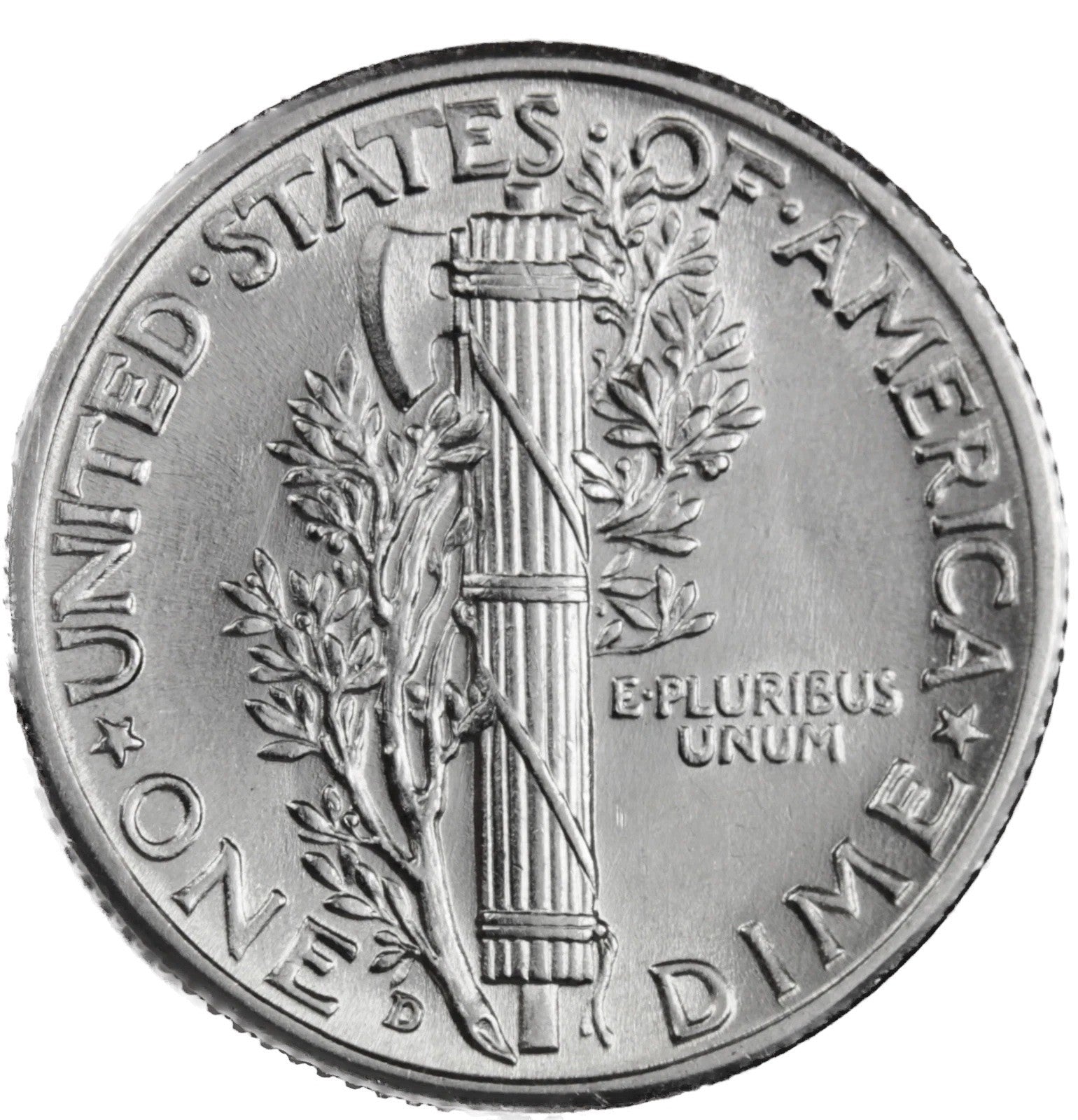 1942 D Mercury Dime BU Brilliant Uncirculated 90% Silver 10c FSB White Coin