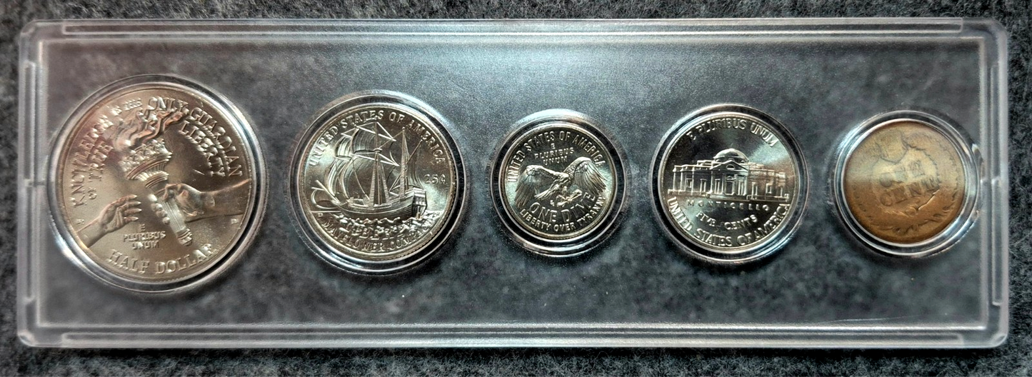 Unique 1776-2026 USA BU 4 Coin Set PLUS Centennial Era AG 1876 Indian Head Cent