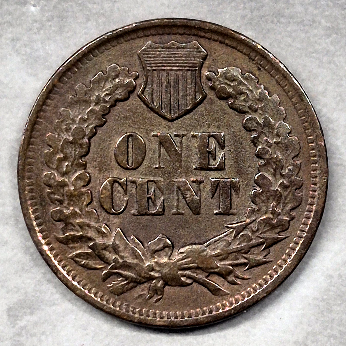 1868 Indian Head Cent Penny 1C XF+ Extremely Fine Rainbow Toned Scarce Date