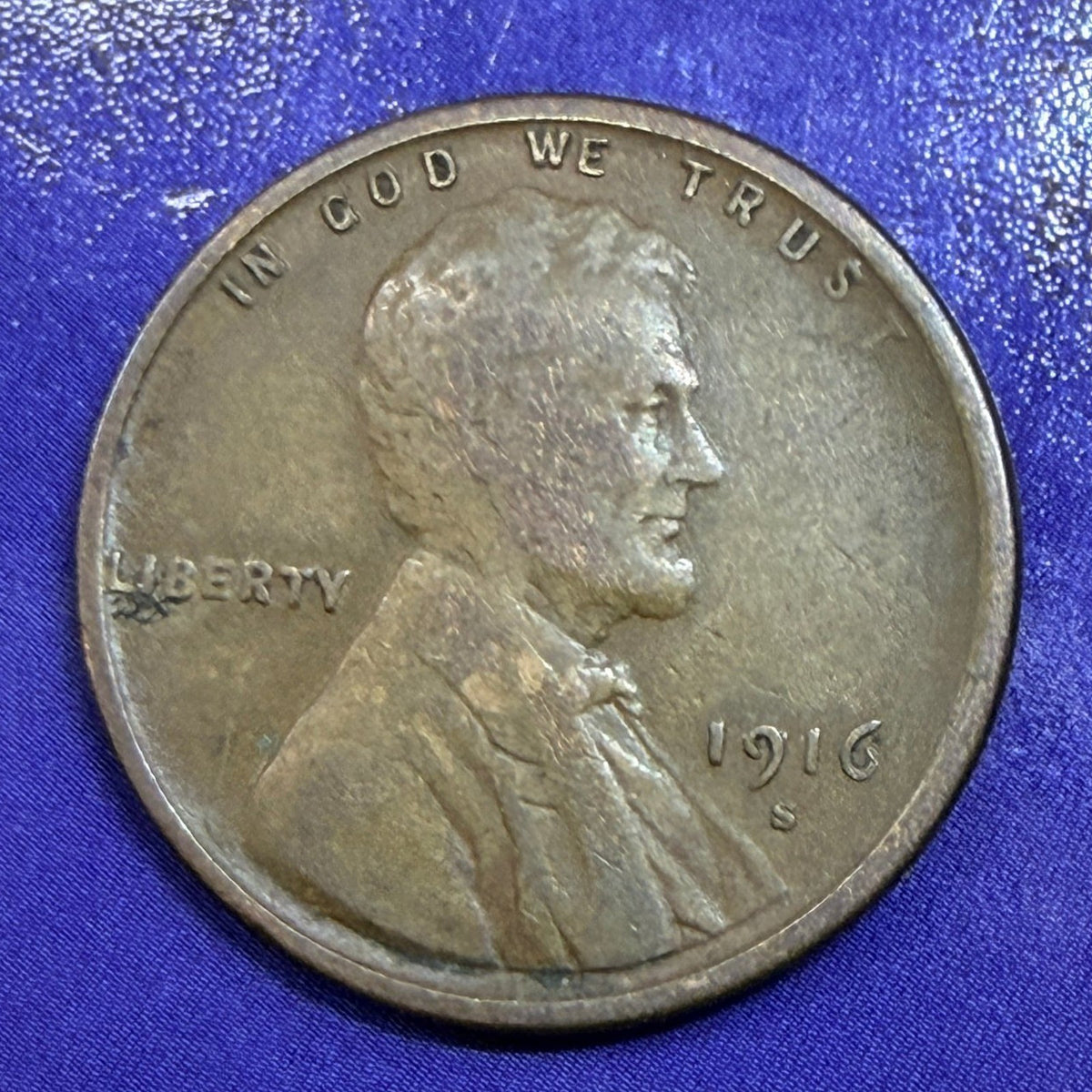 1916-S Lincoln Wheat Cent 1C XF Brown Penny San Francisco Better Date US Coin