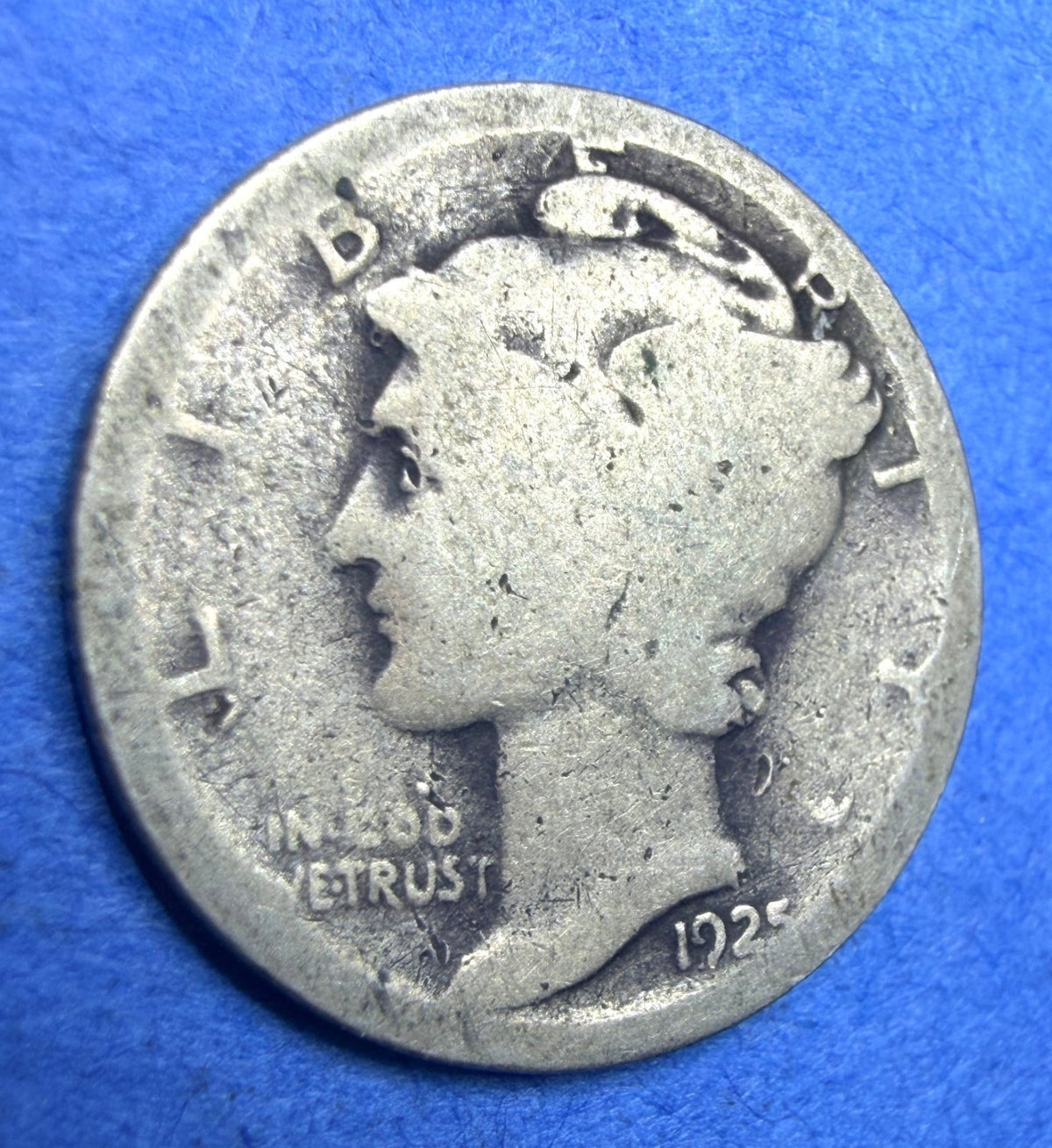 1925 Mercury Dime 10C AG About Good 90% Silver Winged Liberty Head US Coin