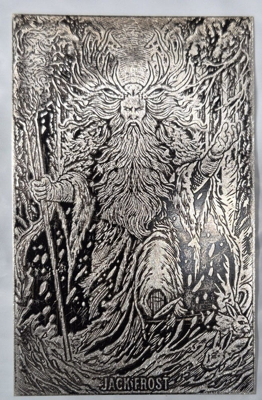 Nocturnal Noel Jack Frost 1/2 oz .999 Fine Silver Art Bar BHB 1 of 600 w/ Card