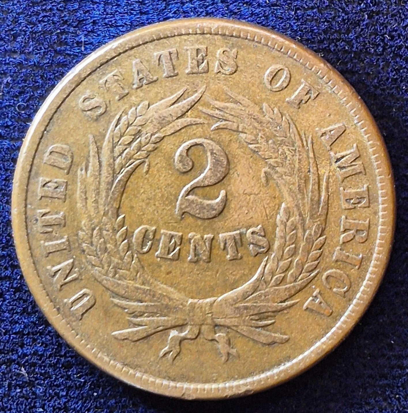 1865 2 Cent Piece Strong VF++ Features, Elusive Faint "We", First Coin W/Motto