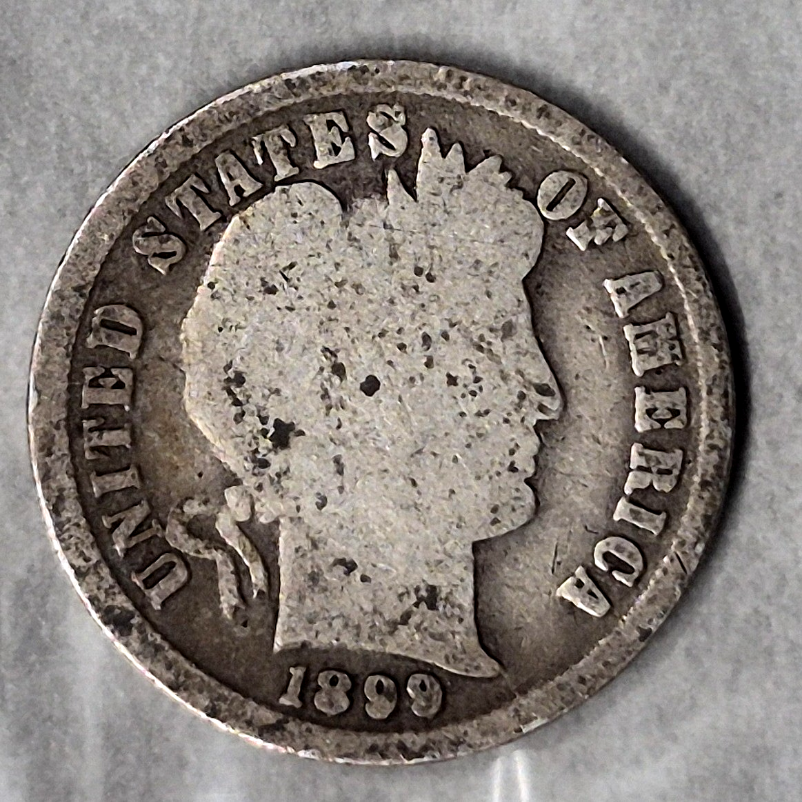 1899 Barber Liberty Head Dime 10C 90% Silver Philadelphia 19th Century Good