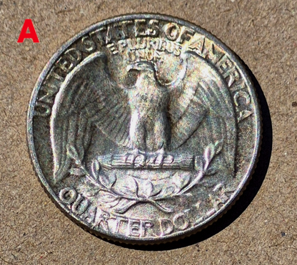 (2)1950-P GEM BU Washington End Coins OBW US Treas 90% Silver Quarter TONE ALERT