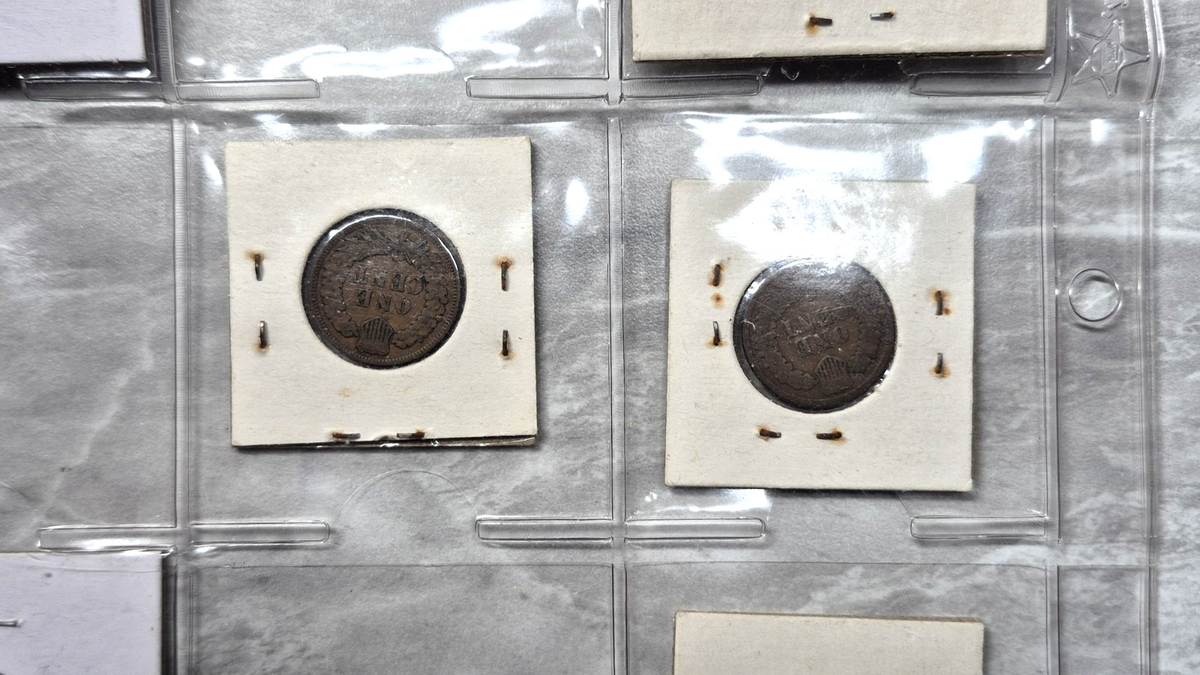 Lot of 11 Indian Head Cents 1897-1907 Vintage 2x2 Flips Old Collection 1C Penny