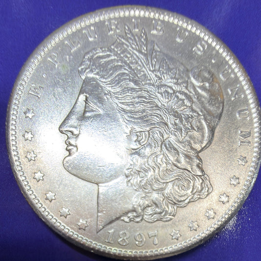 1897-S Morgan Silver Dollar $1 BU Uncirculated 90% Silver San Francisco Mint
