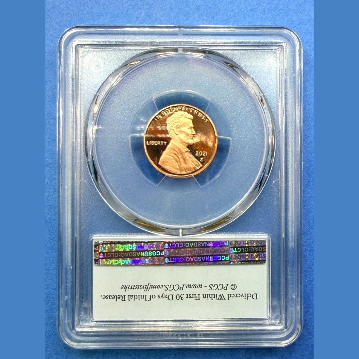 2021-S Lincoln Shield Cent Proof PCGS PR69DCAM First Strike Flag Label 1C
