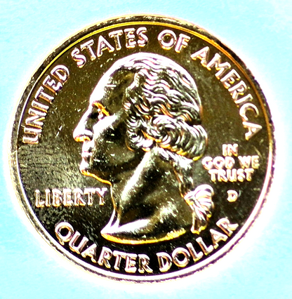 2004 D Iowa and 2004 D Wisconsin 24k Gold Plated State Quarters in Capsules