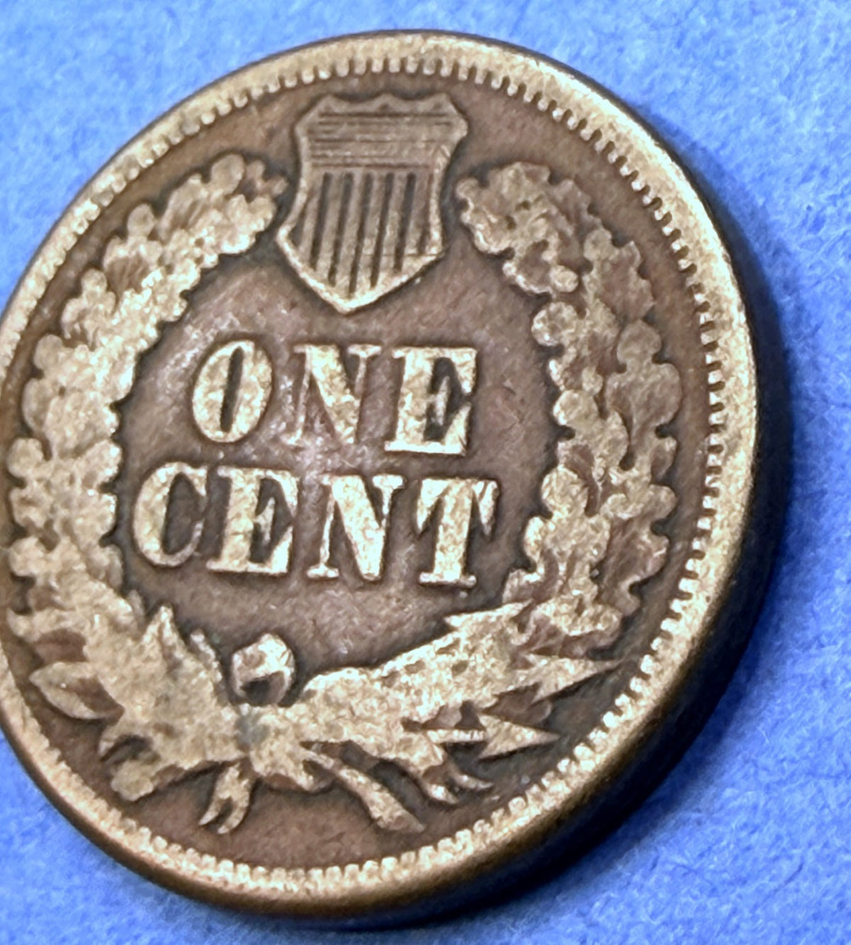 1863 Indian Head Cent 1C Copper Nickel Civil War Date VF Oak Wreath Shield Coin