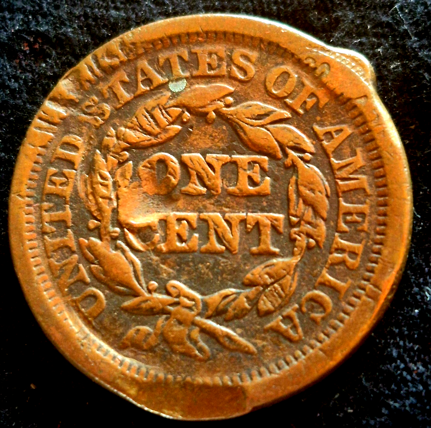 1852 Large Cent Braided Hair 45 Degree Die Rotation N3 R1 Partial Liberty