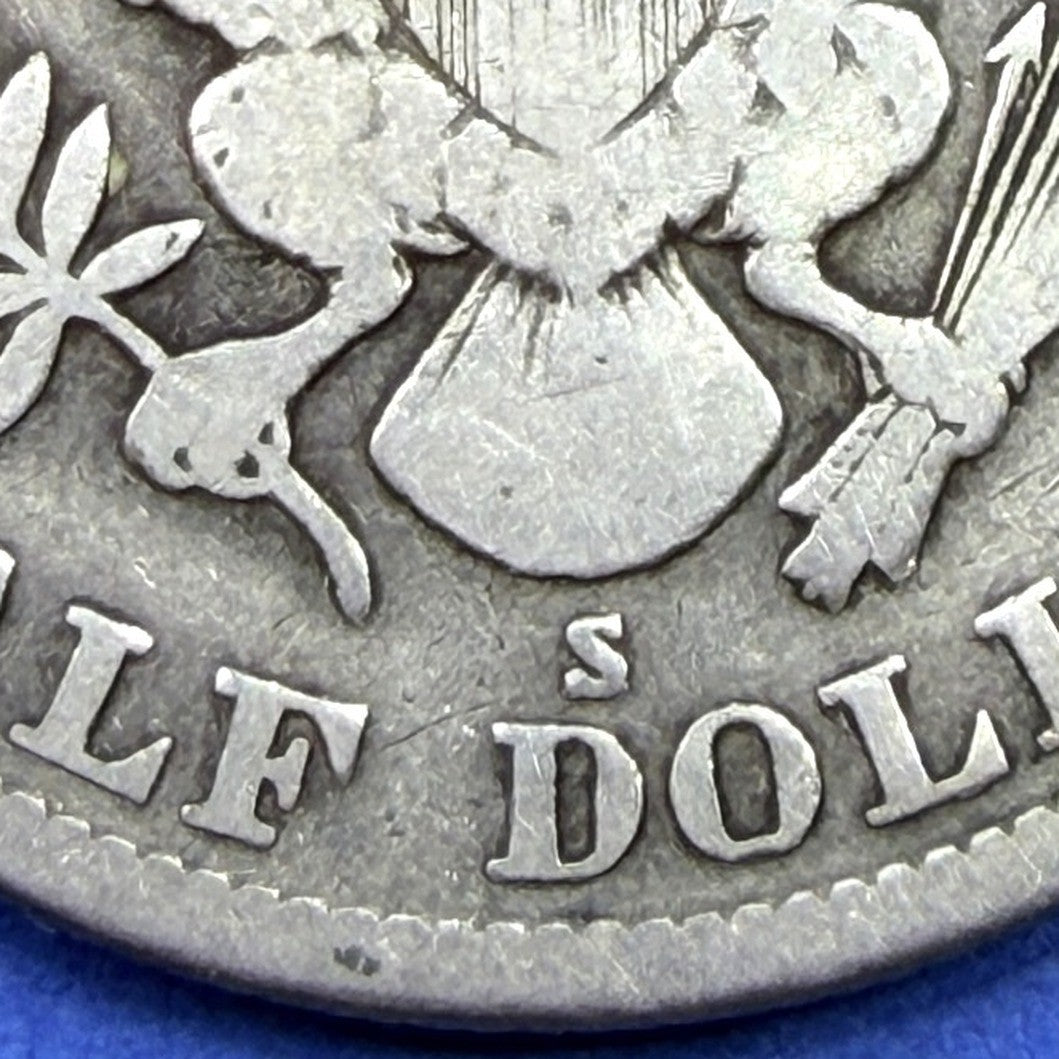 1914-S Barber Half Dollar 50C VG Low Mintage 992,000 San Francisco 90% Silver