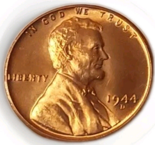 1944 D Lincoln Wheat Cent CHOICE BU UNC From OBW Bank Roll Beautiful RARE Penny