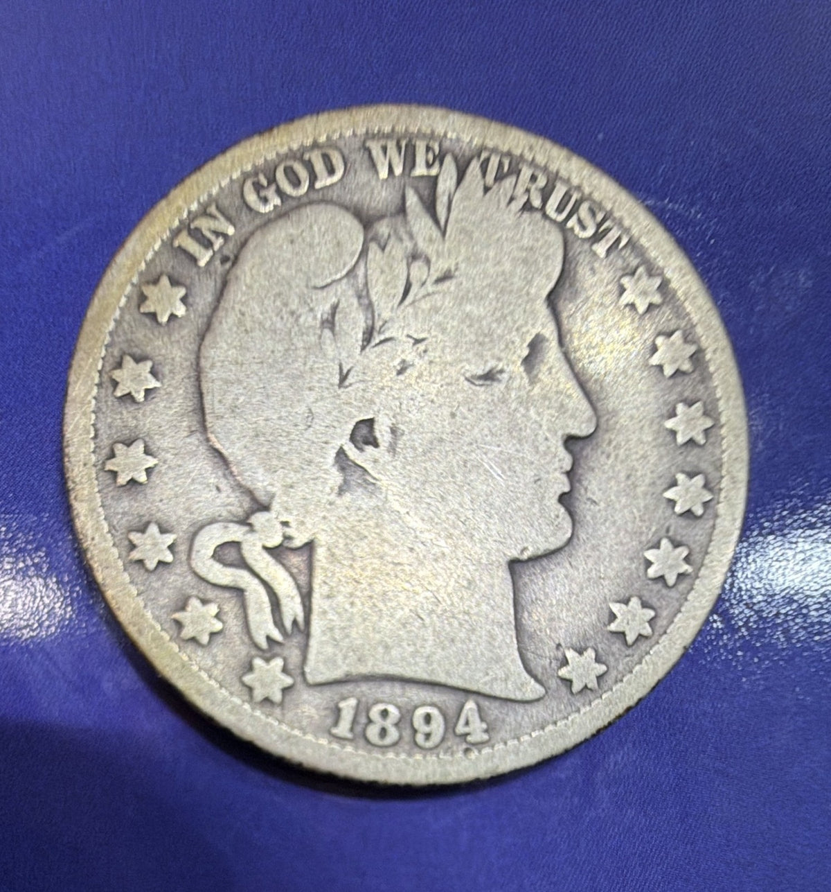 1894 Barber Half Dollar 50C F Fine 90% Silver US Coin Philadelphia