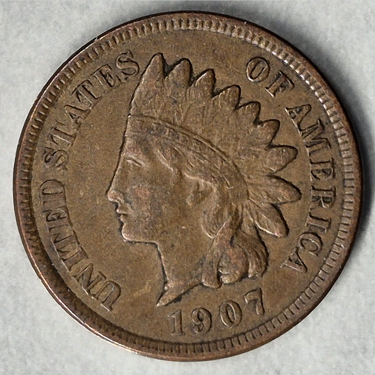 1907 Indian Head Cent Penny 1C VF Very Fine Bronze Philadelphia Antique US Coin