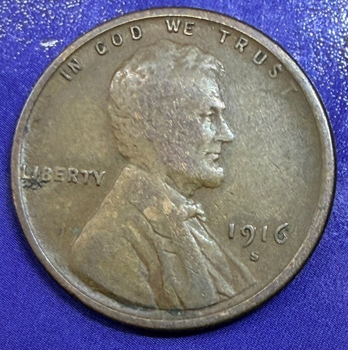 1916-S Lincoln Wheat Cent 1C XF Brown Penny San Francisco Better Date US Coin