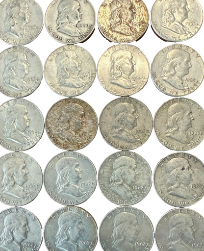 💰TYPE SET of {8} 90% SILVER Halves Walking Lib, Barber, JFK & Franklin $4 Face
