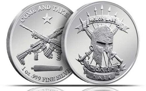 Molon Labe Come and Take It 1 Oz .999 Fine SILVER Round 2nd Amendment AK-47