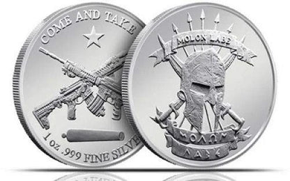 Molon Labe Come and Take It 1 Oz .999 Fine SILVER Round 2nd Amendment AK-47
