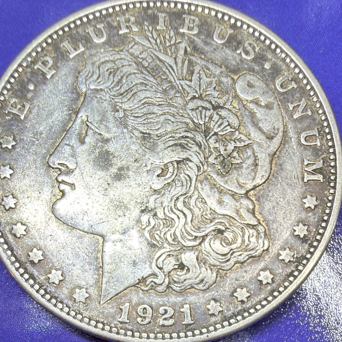 1921-D Morgan Silver Dollar $1 Micro D VG-F Fine 90% Silver Denver Mint