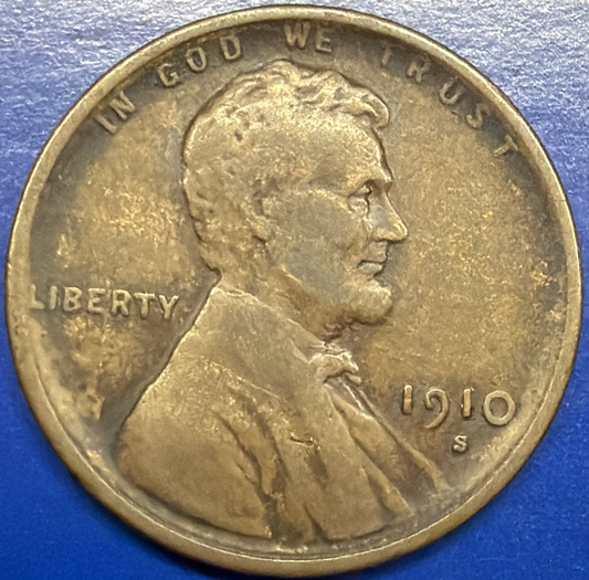 1910 S Lincoln Wheat Cent VF Features SEMI-KEY DATE Low Mintage Coin 1371