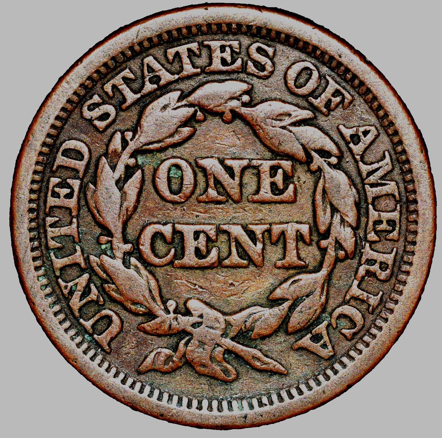 1848 1C BN Braided Hair Cent N31 R3 GSID 1138 Fine-Very Fine Features