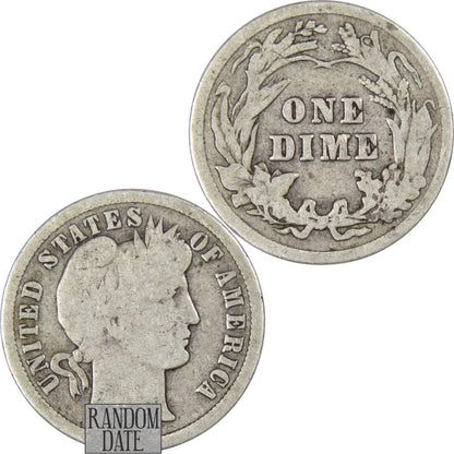 ✅ 1 Barber Dime (G - VG) Average Condition Random Selection 90% SILVER Coin
