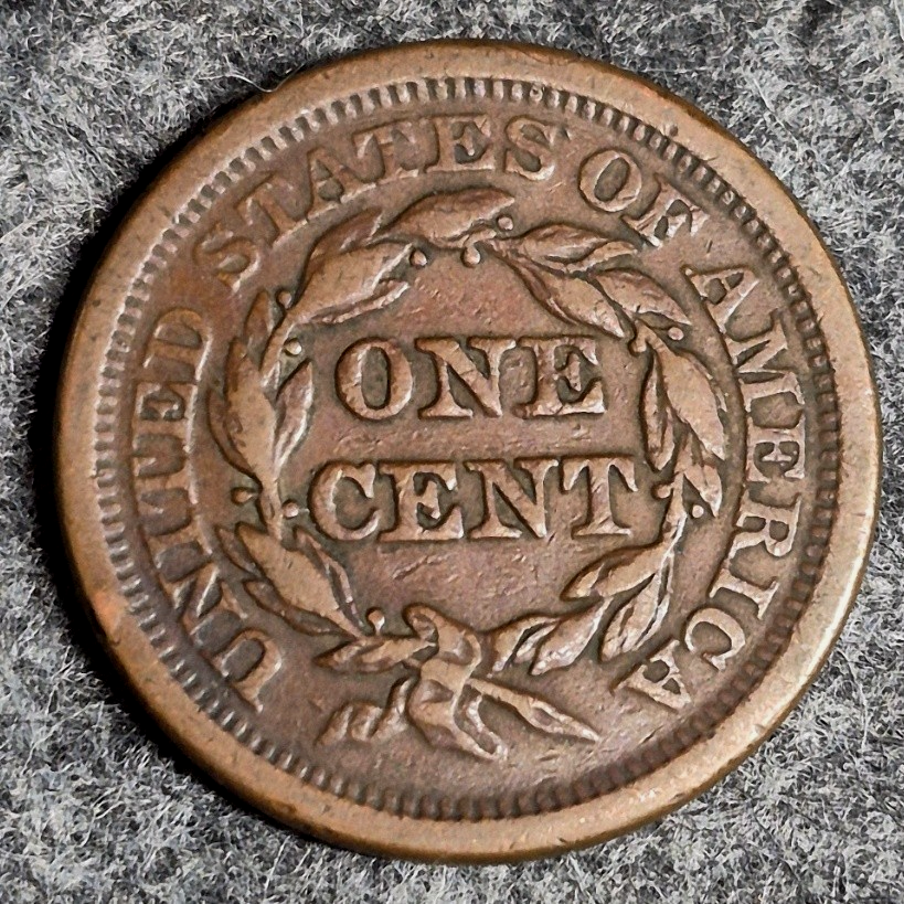 1851 Braided Hair Large Cent VF+ Very Fine Plus Raw US Copper One Cent Coin