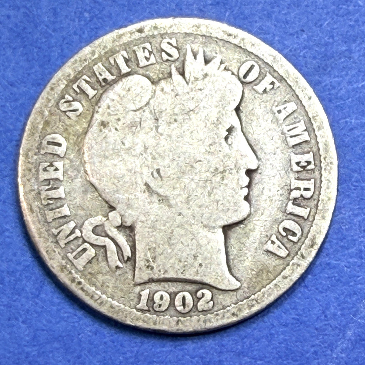 1902-O Barber Dime 10C VG Very Good New Orleans Mint 90% Silver Antique US Coin