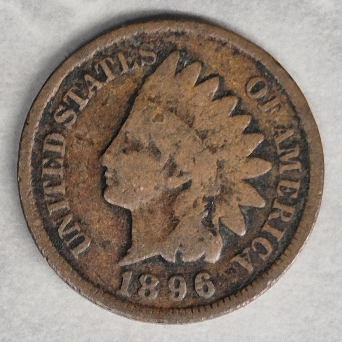 1896 Indian Head Cent Penny 1C Good+ Bronze Philadelphia 19th Century US Coin