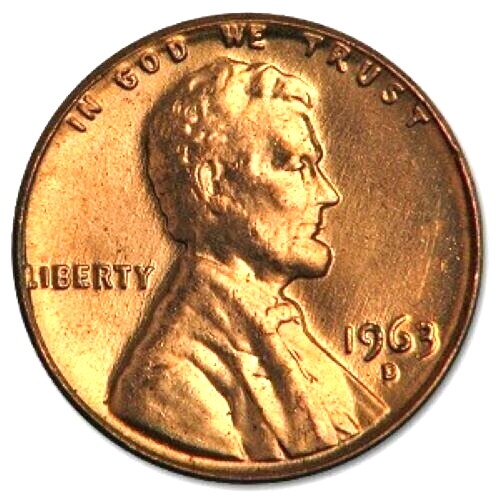 ✅ 1963 D BU Lincoln Memorial UNCIRCULATED Shiny Red From OBW Mint Roll Coins NOS