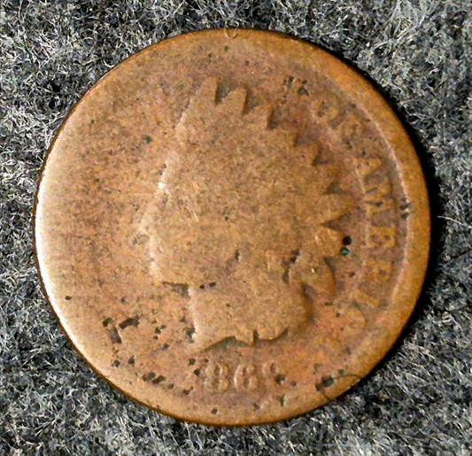 1869 (Premium Date) Indian Head Cent Penny AG or Less Features, Coin Pictured 1C