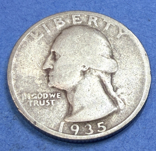 1935 D Washington Quarter 25C G Good 90% Silver Denver Early Better Date Coin