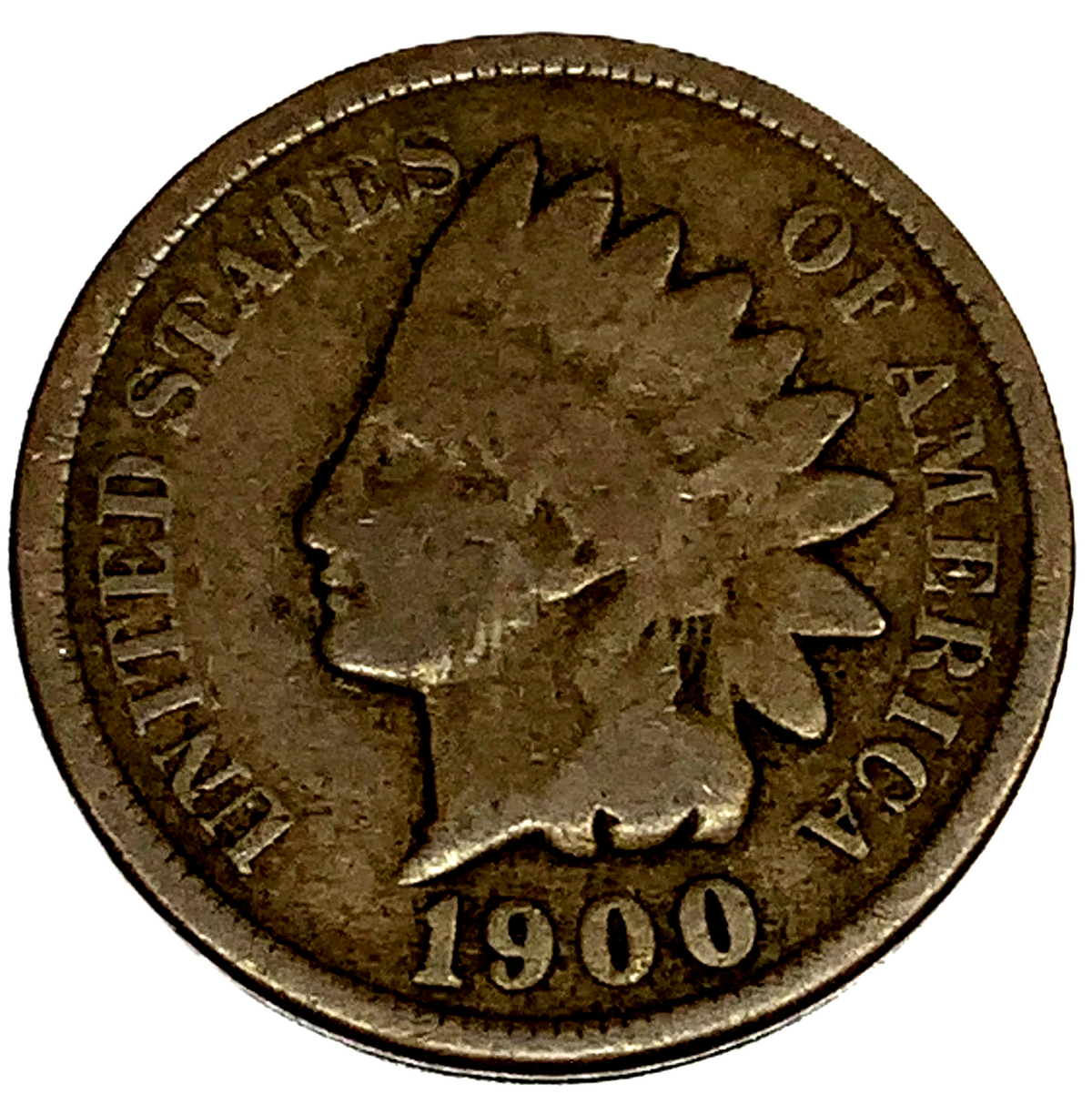 1900 Indian Head Cent Good-Fine (G-F) Average Circulated Condition Copper Penny
